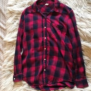 Red and navy blue flannel